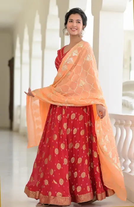 Red lehenga set